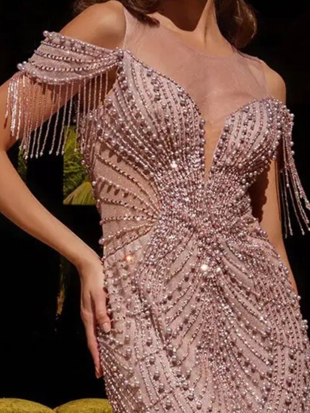 New Dusty Rose Off Shoulder Long Mother Of The Bride Gown w/ Mermaid Cut GL3593 - Picture 5 of 9